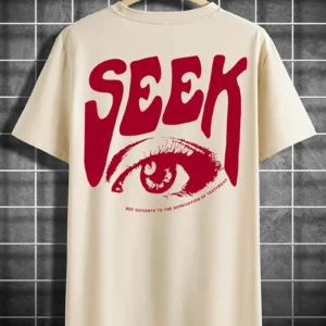 SEEK Letter Print Short Sleeve T-Shirt For Men, Summer Casual Athletic Crew Neck Top For Daily Wear