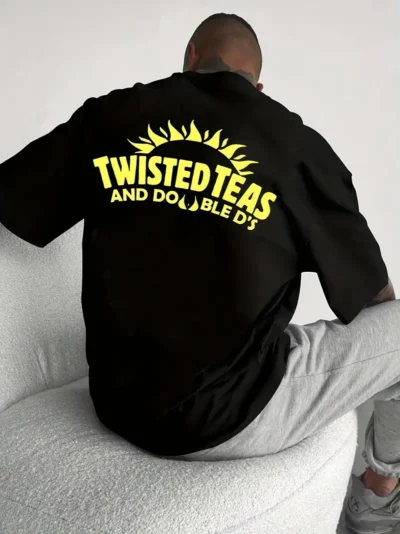 Twisted Teas Graphic T-Shirt - Relaxed Fit, Crew Neck, Round Neckline, Summer Fashion Sports Top, Letter Print, Breathable, Soft, Comfortable, Casual Wear for Adults