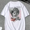 Vibrant Crying Angel Graphic Print Tee - Men's Summer Casual Short Sleeve Athletic Crew Neck Top for Daily Wear, Comfortable and Breathable