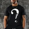 Question Mark Trendy Print Casual Short-Sleeved T-Shirt For Men, Spring And Summer Top, Comfortable Round Neck Tee, Regular Fit, Versatile Fashion For Everyday Wear