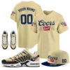 Combo Coors Banquet Custom Name Combo Jersey Sneakers And Hat