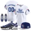 Combo Pabst Blue Ribbon Custom Name Combo Jersey Sneakers And Hat