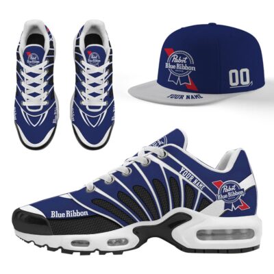 Pabst Blue Ribbon Custom Name Combo Sneakers And Hat