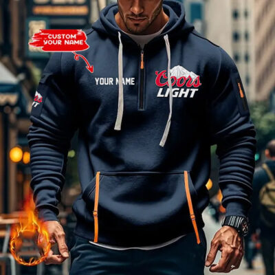 Personalized Coors Light Exclusive Logo Hoodie Half Zipper Hoodie