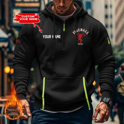 Personalized Fireball Exclusive Logo Hoodie Half Zipper Hoodie