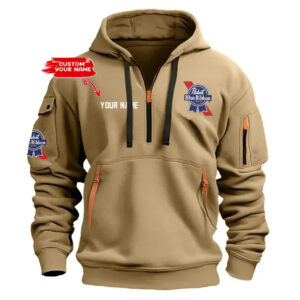 Personalized Pabst Blue Ribbon Exclusive Logo Hoodie Half Zipper Hoodie