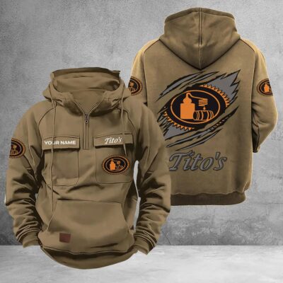 Personalized Tito’s Multi-Pockets Zip-Up Hoodie