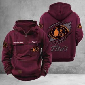 Personalized Tito’s Multi-Pockets Zip-Up Hoodie