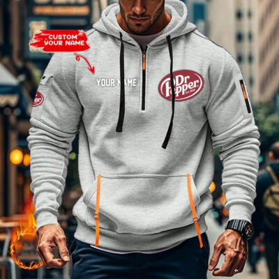 Personalized Dr. Pepper Half Zipper Hoodie