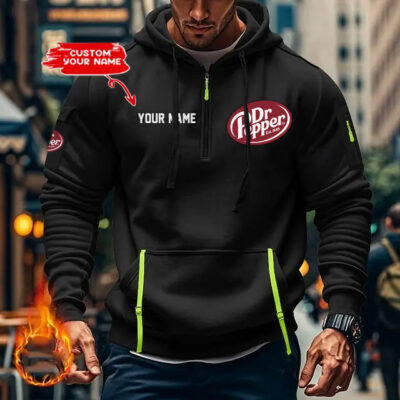 Personalized Dr. Pepper Half Zipper Hoodie