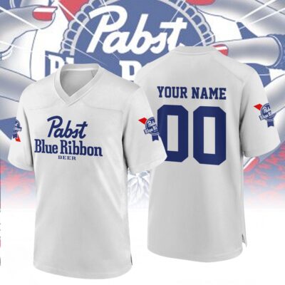 Personalized Pabst Blue Ribbon Football Jersey