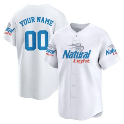 Personalized Natural Light Baseball Jersey - White