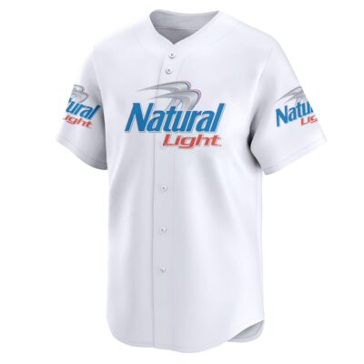 Personalized Natural Light Baseball Jersey - White