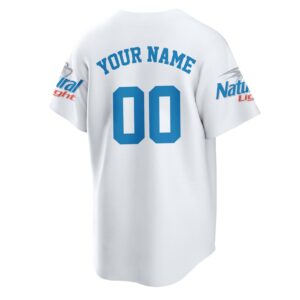 Personalized Natural Light Baseball Jersey - White