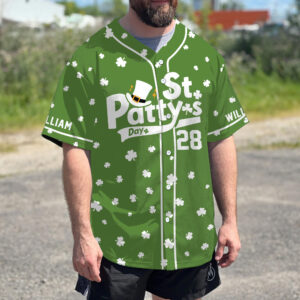 Personalized Irish Nuts- St. Patrick's Day, Baseball Jersey