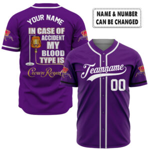 In Case of Accident my Blood Type is Tito's Baseball Jersey