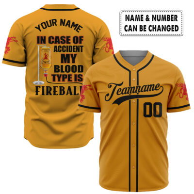 In Case of Accident my Blood Type is Tito's Baseball Jersey