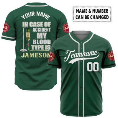 In Case of Accident my Blood Type is Tito's Baseball Jersey