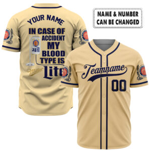 In Case of Accident my Blood Type is Tito's Baseball Jersey