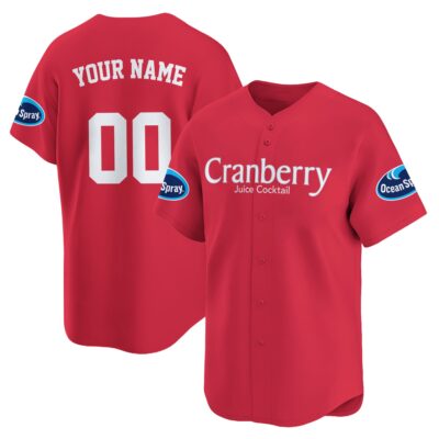 Personalized Cranberry Juice Baseball Jersey