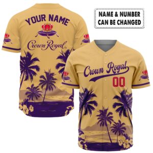 Personalized Coors Banquet Palm Tree Surfboard Baseball Jersey