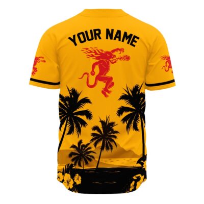 Personalized Coors Banquet Palm Tree Surfboard Baseball Jersey