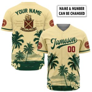 Personalized Coors Banquet Palm Tree Surfboard Baseball Jersey