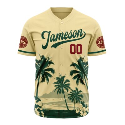 Personalized Coors Banquet Palm Tree Surfboard Baseball Jersey