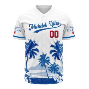 Personalized Coors Banquet Palm Tree Surfboard Baseball Jersey