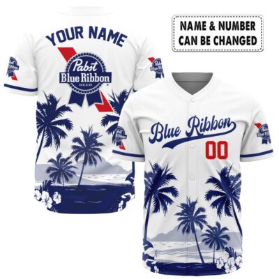 Personalized Coors Banquet Palm Tree Surfboard Baseball Jersey