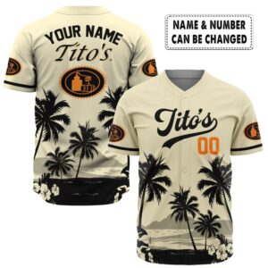 Personalized Coors Banquet Palm Tree Surfboard Baseball Jersey