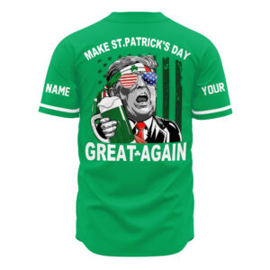 Personalized Make St.Patrick's Day Great Again Baseball Jersey