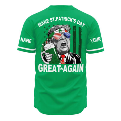 Personalized Make St.Patrick's Day Great Again Baseball Jersey
